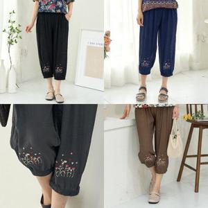 [로즈맘][엄마옷 로즈맘] [23여름/시즌오프초특가]아기꽃자수밴딩바지