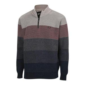 갤러리아_[파파브로] 남성 보온안감 줄무늬 그라데이션 반집업 니트 IU-K