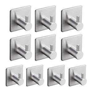 [엄지척]무타공 스텐 매직 후크 접착식 벽옷걸이 FW-9 10개_19473385_667501