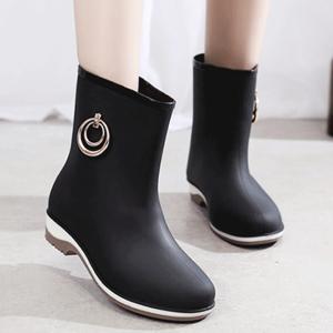 여성 레인부츠 숏 미들 장마철 여자 캐주얼 첼시 레인 부츠 고무 장화 여름 신발 RAINRING