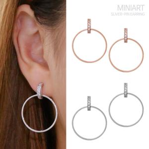 925 은침 엘리스 큐빅 귀걸이 실버핀 스터드 드롭 이어링 AE179_AE180