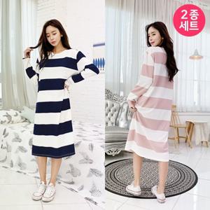★2종세트★ 단가라 심플 원피스 K-9