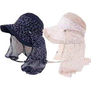 [나비드원]마소재 그늘막 꽃 벙거지 2color 간절기 여름 햇빛차단 챙모자/MI-B31012