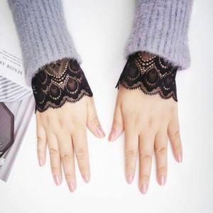 페이크소매 레이어드 손목카라 블라우스 프릴 레이스 (WB81F47)