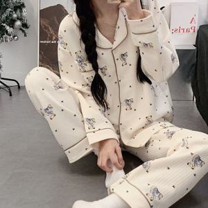 비모스 누빔 곰돌이 투피스 홈웨어 잠옷 파자마세트