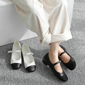 [비비오]발편한 투톤 여성 빅사이즈 메리제인 플랫슈즈