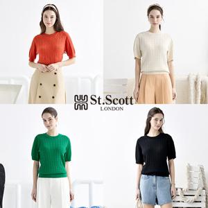 [St.Scott] 세인트 25SS 린넨 블렌딩 케이블 반팔 니트 4종(여)