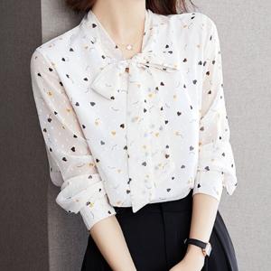 [블랙퀸] 허하츠 리본 시스루소매 블라우스 blk003431