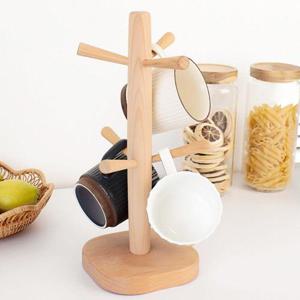 우드 컵걸이 컵홀더 스탠드 컵정리 컵꽂이 사각6구