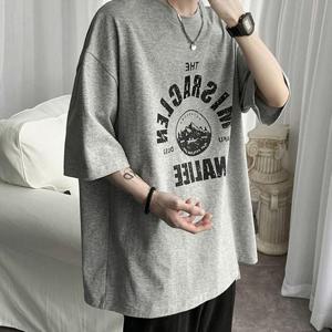 [라일리] Rly 부드러운 프린팅 포인트 캐주얼 남성 반팔 티셔츠