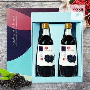 [프레시데이] 국내산 문경 복분자 청 원액 선물세트 700ml*2병