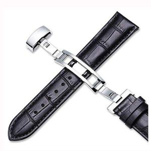 버튼형 가죽시계줄 시계밴드 가죽+스틸밴드 편한착용 W2463B7