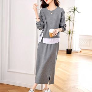 ★상하세트★[헬리꽁땡]이지면스커트상하세트