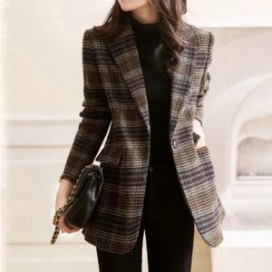 [모찌아울렛] 가을 겨울 모임룩 단정한 체크 울 반코트