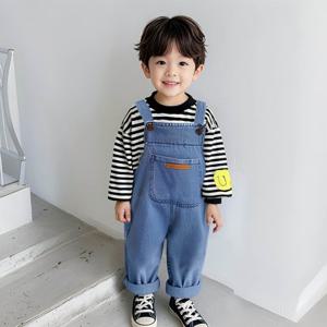 롤업포켓 아동 데님 멜빵팬츠 205632