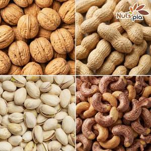 [넛츠피아] 부럼세트 (피호두+피땅콩+껍질피스타치오+껍질통캐슈넛 200g씩 / 총 800g) 정월대보름