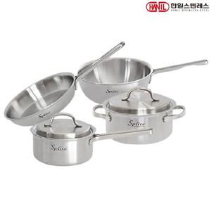 한일스텐레스 스플릿 인덕션 통5중 304스텐 냄비 후라이팬세트 4종A 편16+양18+후20+웍20