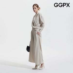 GGPX 백 버튼 밴딩 셔링 블라우스 투피스 (GP9ST010F)