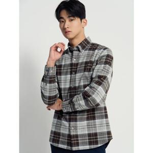 빈폴 브러쉬드 캐주얼 체크 셔츠  브라운 (BC4X64O08D)