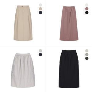 폴햄 여성 스커트 특가 4종모음  A라인/원턱/플레어/ 카고포켓/전체밴딩/미디움기장 4종택 1