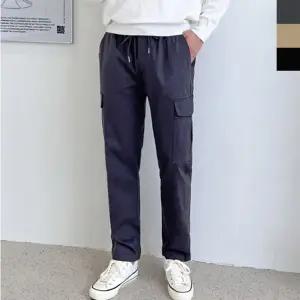 남성 스판 워싱 카고 밴딩팬츠 1P 봄가을 기본 면바지