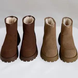 [신상오픈런]여성 겨울 앵클부츠 키높이 털안감 둥근코 가죽 부츠 (44092221)