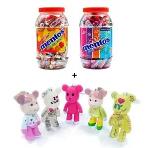 대용량 미니멘토스 100입 포포베 14cm 랜덤 키링 세트/주전부리/멘토스/간식/청포도/사탕/화이트데이/업소