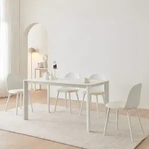 [신세계라이브쇼핑]동서가구 세라믹 4인용 식탁 젤로 쿠션 체어 세트 1400 (+의자 4개) DF928086