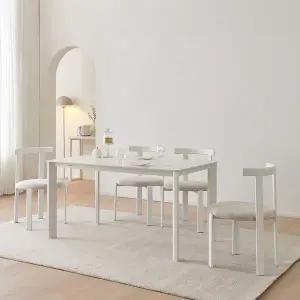 [신세계라이브쇼핑]동서가구 세라믹 4인용 식탁 론다 쿠션 체어 세트 1400 (+의자 4개) DF928091