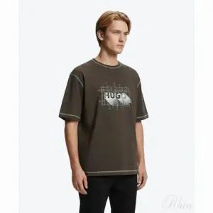 [휴고보스] 스티치 포인트 코튼 반팔 티셔츠 154129469