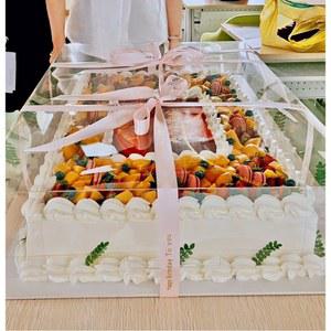 박스 초대형 포장 A형 원형케이크케이스 투명케이크상자 100개 14인치 선물용 케이스