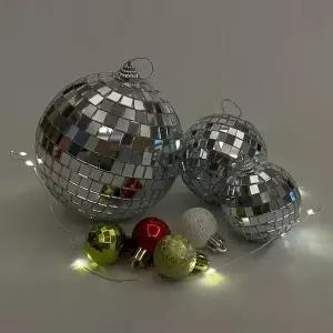 [하프클럽/셀러허브]크리스마스 오너먼트 트리장식 미러볼 8cm 3P