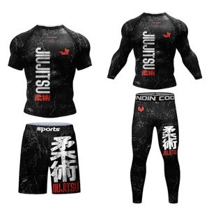 코디 압축 MMA 티셔츠 + 바지 무에타이 반바지 남자 jiu jitsu BJJ Rashguard 피트니스 Tracksuit 복싱 유니폼 스포츠 슈트