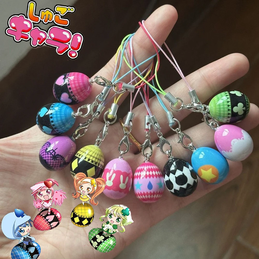 애니메이션 슈고차라 마시로 리마 유이키 야야 츠키요미 이쿠토 코스프레 키체인 귀여운 폰 체인 키링 키체인 장식 소품
