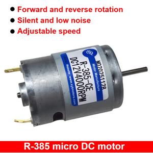 1pc R-385 마이크로 DC 고속 모터 소형 모터 12v24v 정방향 및 역방향 조정 가능한 고 토크 모터