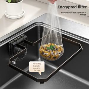 AOBT 주방 싱크대 필터 배수구 일회용 잔류물 걸이형 새 싱크대 필터 주방 배수 시스템용