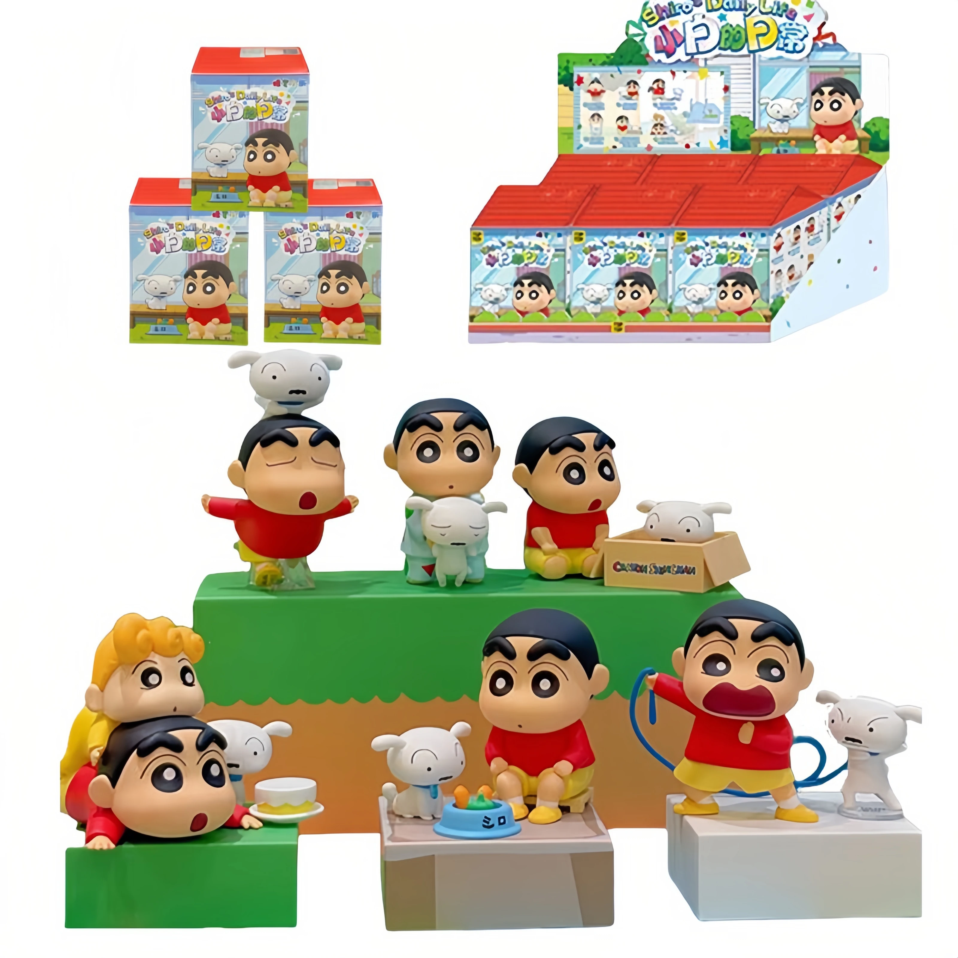 짱구는 못말려 리틀 화이트의 일상 블라인드 박스 피규어 트렌디 장난감 데스크탑 장식 인형 주변 장난감 선물