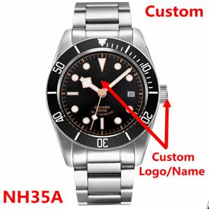맞춤형 로고 고급 남성용 NH35/미요타 오토매틱 기계식 시계 밀리터리 야광 다이빙 시계 사파이어 기계식 손목시계