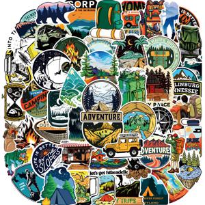 10/30/50pcs 숲 캠핑 하이킹 야외 만화 스티커 여행 풍경 데칼 방수 낙서 가방 수하물 자전거 자동차