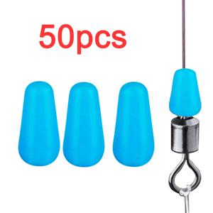 와인딩 방지 고무 스페이스 콩 하이 퀄리티 바다 잉어 플라이 낚시, 파란색 고무 타원형 스토퍼, 낚시 플로트 낚시 바버, 50 개/로트