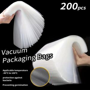 식품 보관 가방 200개, BPA 프리 진공 지퍼락 가방, 식품 보호 지퍼락 가방, 밀폐 식품 쿨러 가방