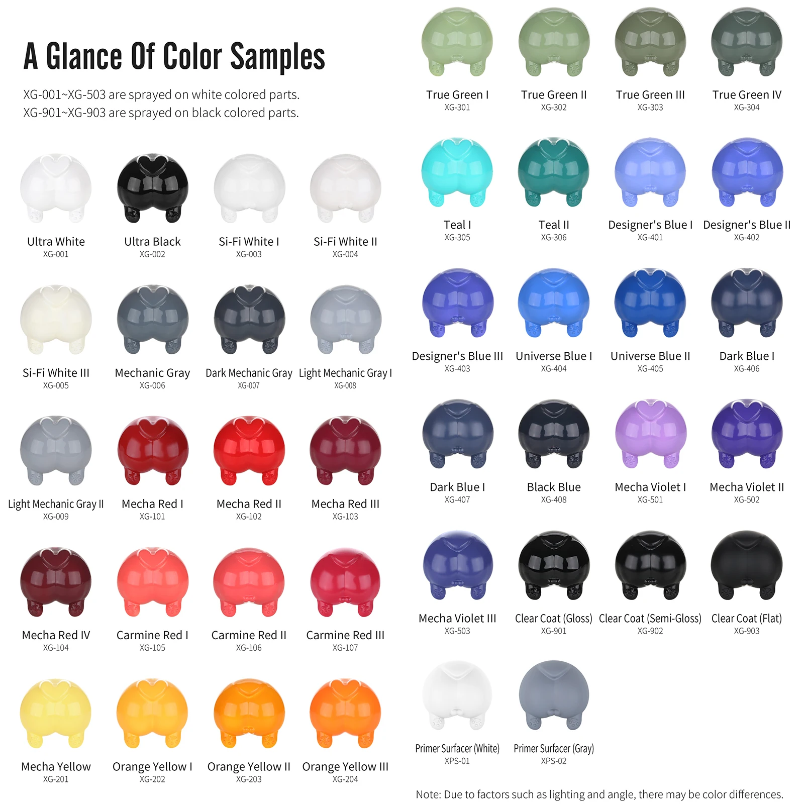 DSPIAE XG 시리즈 프리믹스 수성 페인트 50ML 기본 색상 마스터 스프레이 페인팅 키트 모델 취미 DIY 수작업용 색소