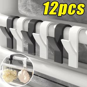 2/6/12개 못 없이 설치 가능한 행거 수건 다용도 라디에이터 훅 코트 옷걸이 스카프 걸이 욕실 손잡이 훅