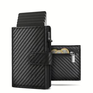동전 케이스가 있는 남성용 지갑 RFID 보호 슬림 지갑 카드 지갑 소형 신용카드 신용카드 지갑