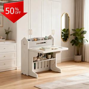 어린이용 테이블과 의자 세트 나무 몬테소리 높이 조절 가능 학습 책상 수납 선반 유아 활동 테이블 아실로 니도