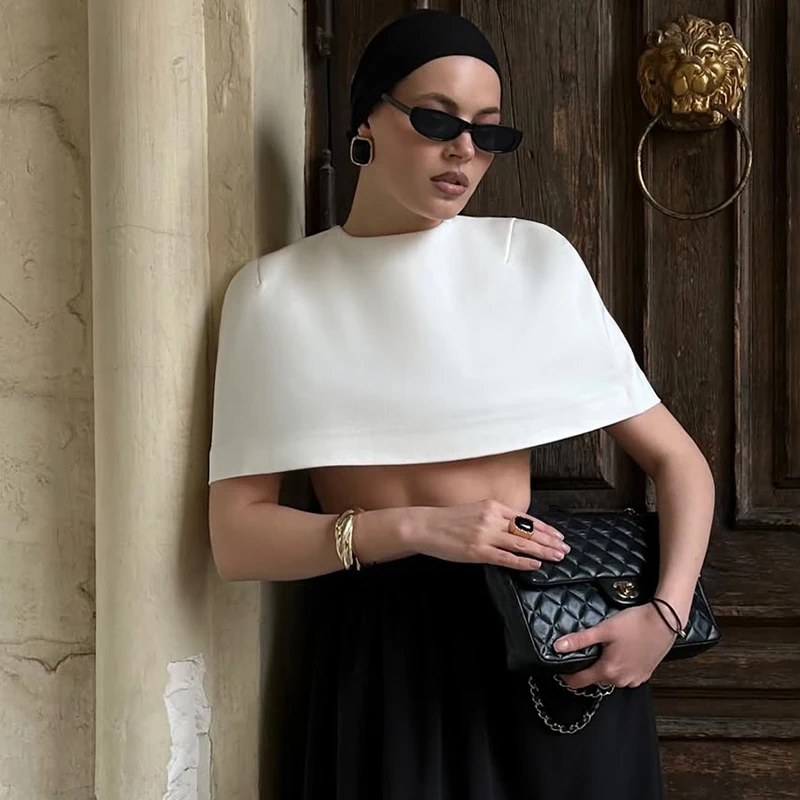 TARUXY 세련된 우아한 짧은 숄 탑 여성용 봄 신상 무지 민소매 출퇴근용 숄 코트 여성 생일 모임용 가디건