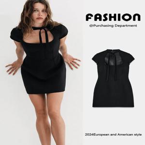 봄 신상 여성용 나비 매듭 장식이 있는 짧은 원피스, 유행하는 에스닉 스타일 무대 의상 여성 스커트