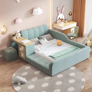 원목 아동용 침대 모던 심플 가드레일 포함 다다미 침실 남아 여아 공주풍 싱글 책상 일체형 침대