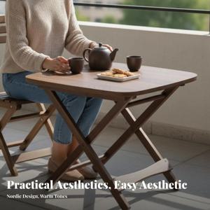 정사각형 접이식 나무 테이블, 접이식 다리 테이블, 공간 절약형 다기능 가족용, 캠핑용