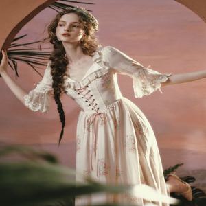 TIYIHAILEY 여름 여성 드레스 하프 슬리브 롱 맥시 여성용 프린트 XS-XL 빈티지 하이 웨이스트 턴 다운 칼라 레이스 업 꽃무늬